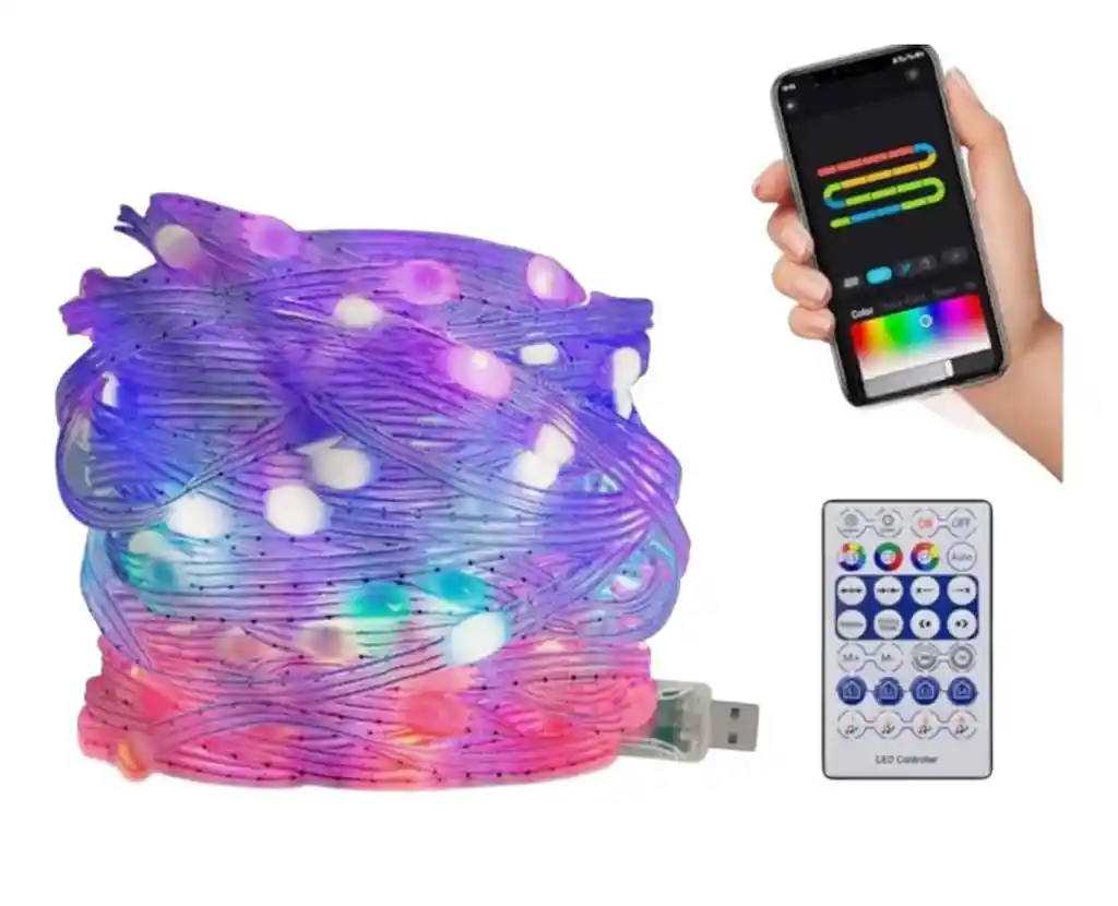 Luces Ritmicas Rgb 10 Metros Con Bluetooth