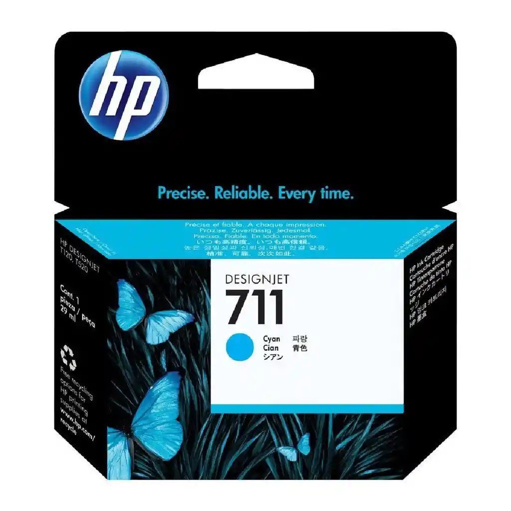 Cartucho Original De Tinta Hp 711 Cian, 29 Ml