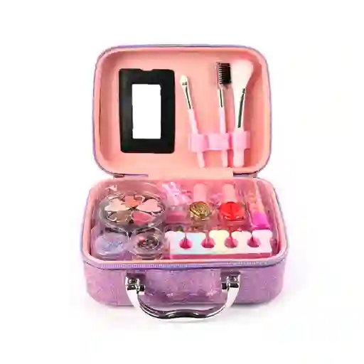 Maleta Kit De Maquillaje Sirena Para Niñas Juguete Esmaltes