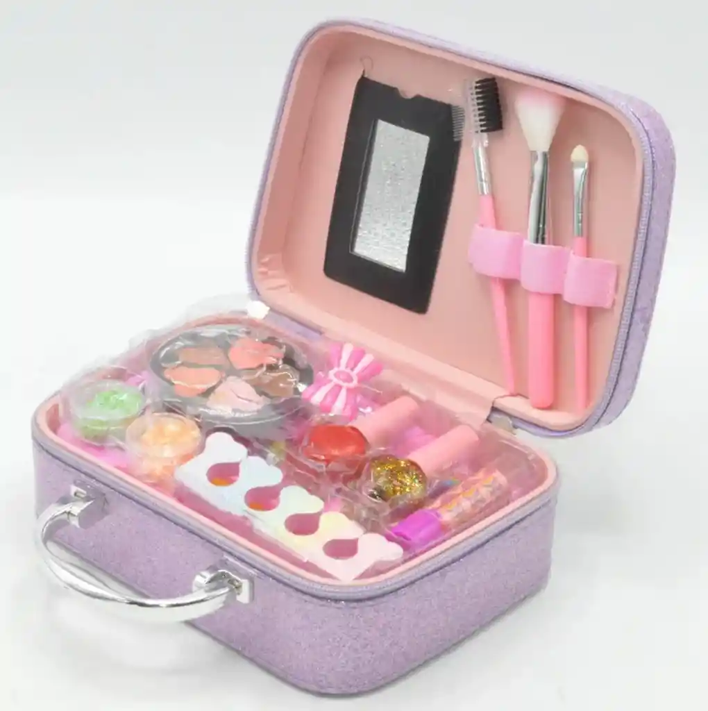 Maleta Kit De Maquillaje Sirena Para Niñas Juguete Esmaltes