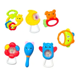 Sonajero Mordedor Estimulación Temprana Bebé Juguete X 7 Pc