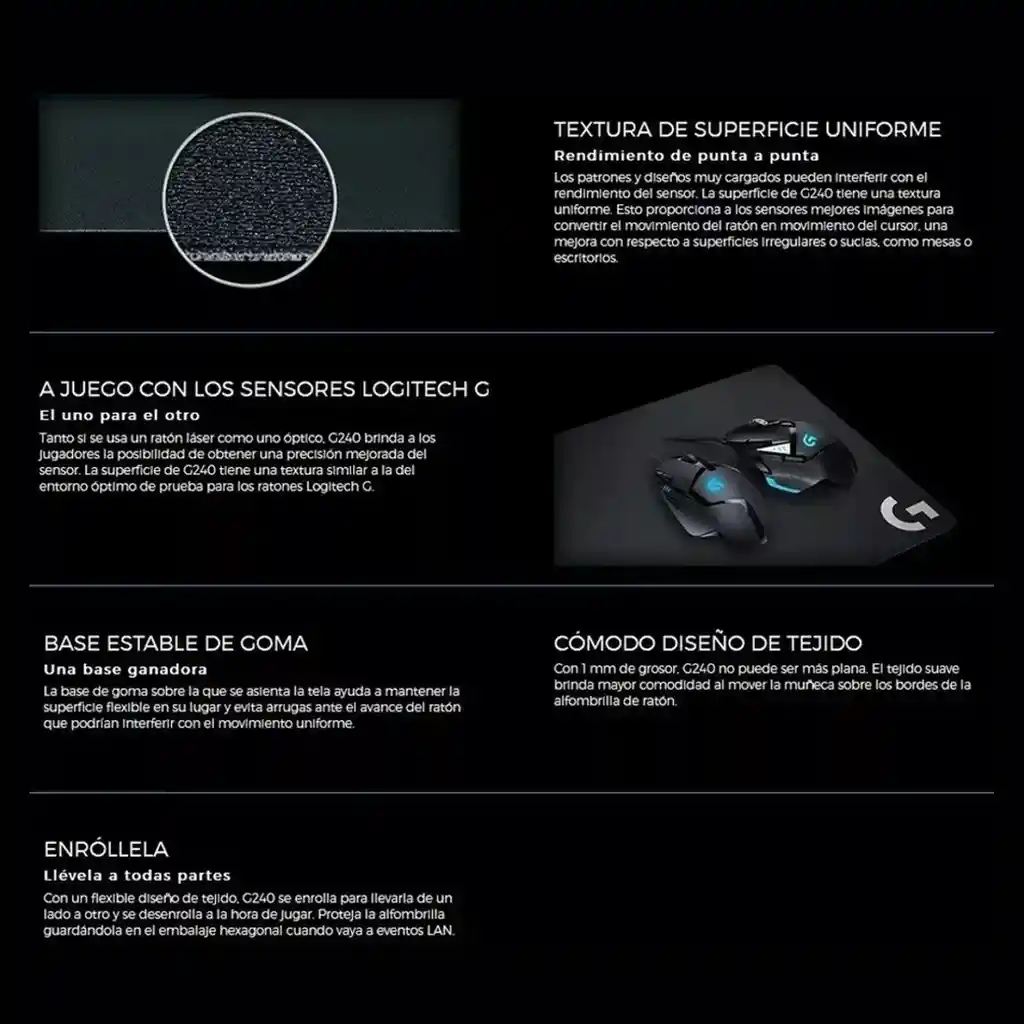 Combo Logitech Gamer Mouse Inalámbrico G305 + Pad Mouse G240