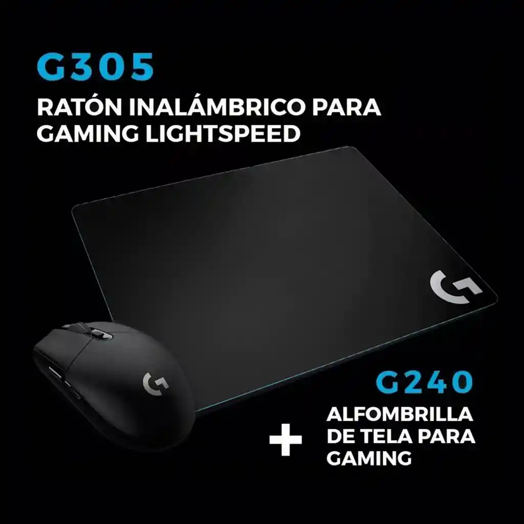 Combo Logitech Gamer Mouse Inalámbrico G305 + Pad Mouse G240