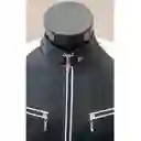 Chaqueta Hombre Cuero Sintético Lineas-negro