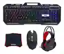 Combo Gamer Kit Teclado Mouse Diadema Pad Mouse Rgb Gamer