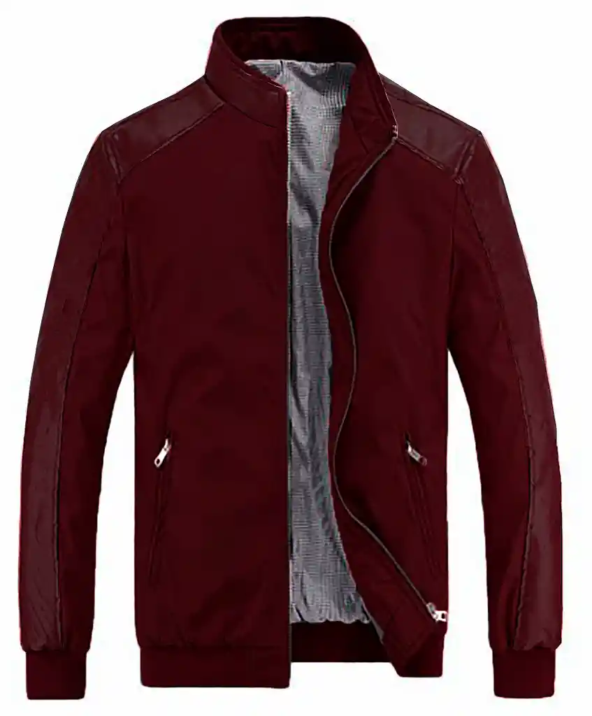 Chaqueta Hombre Cuero Drill - Vino