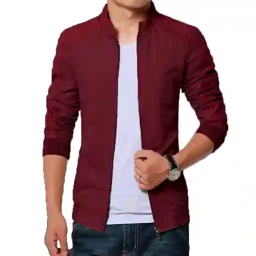 Chaqueta Hombre Cuero Drill - Vino