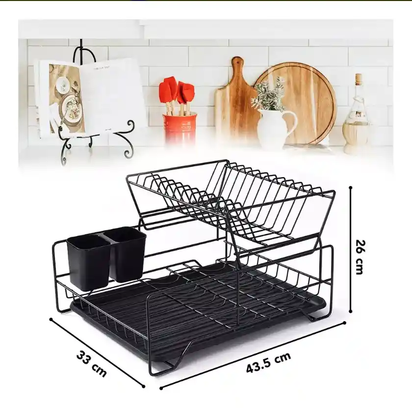 Organizador Escurridor De Platos Vasos Moderno 2 Niveles