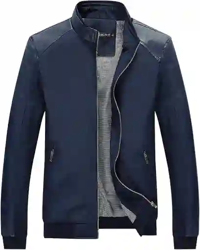 Chaqueta Hombre Cuero Drill - Azul