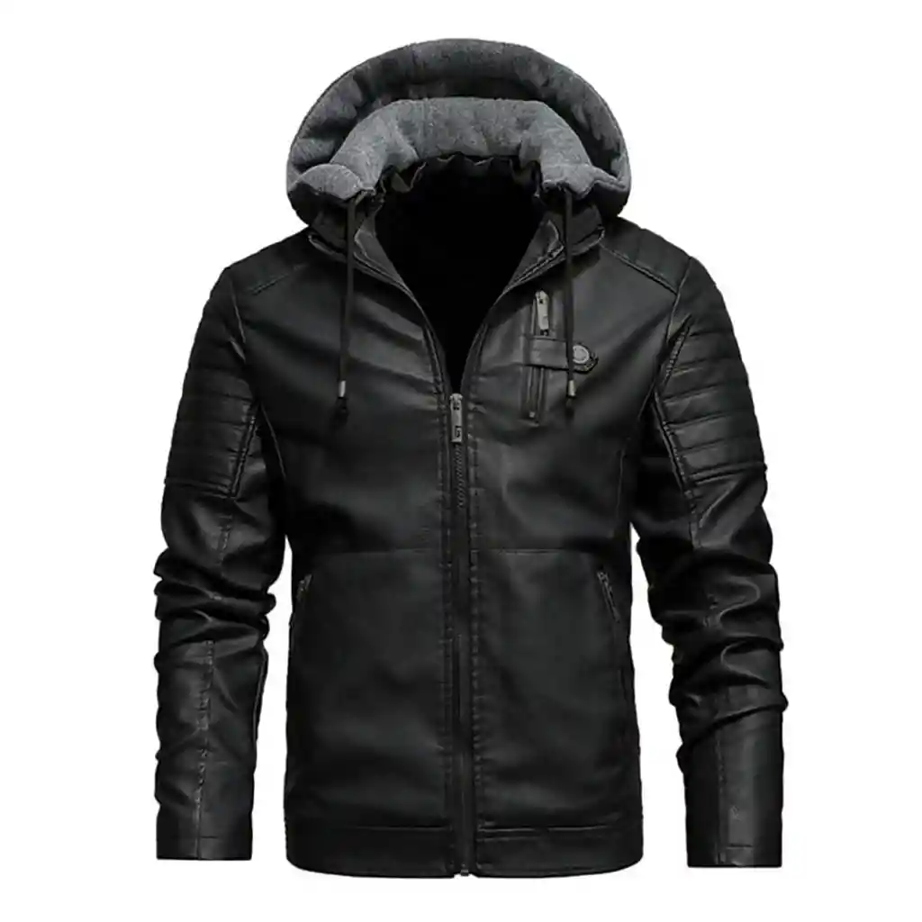 Chaqueta Hombre Cuero Sintético Smooth-negro