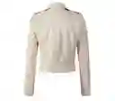 Chaqueta Mujer Cuero Sintético-beige