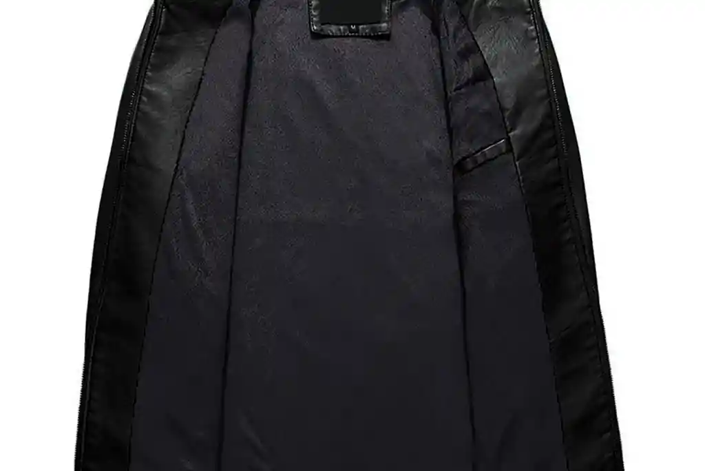 Chaqueta Hombre Cuero Sintético Combinada-negro