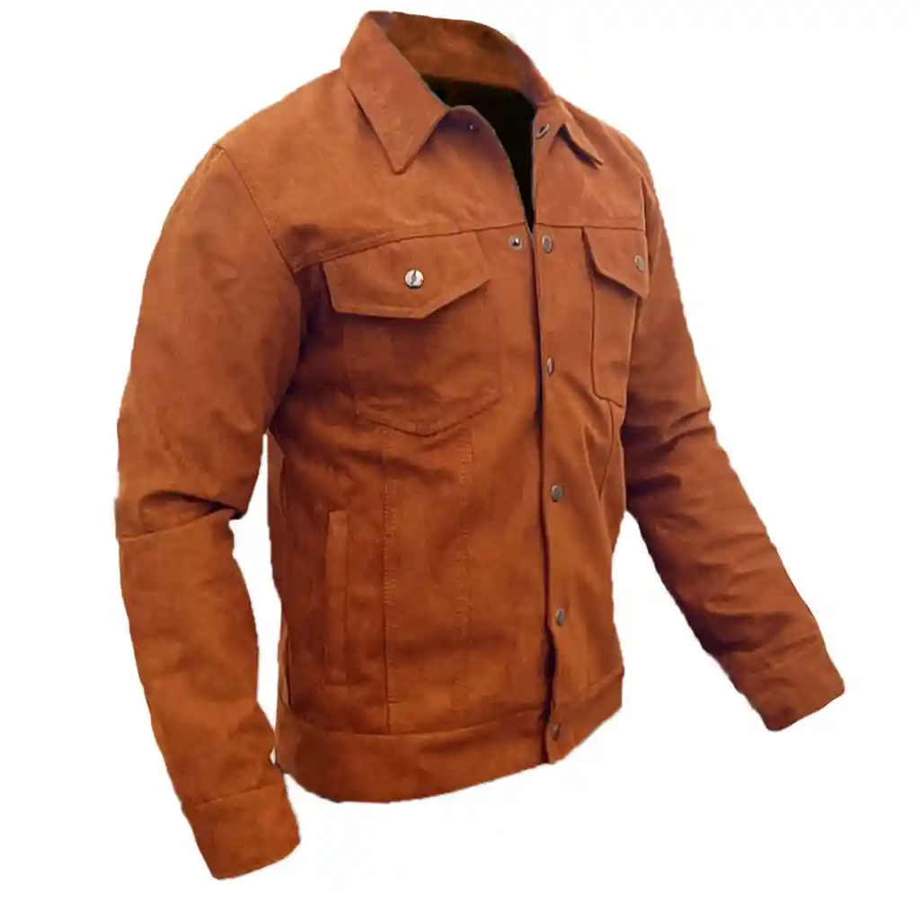 Chaqueta Hombre Gamuza Sintética-cafe