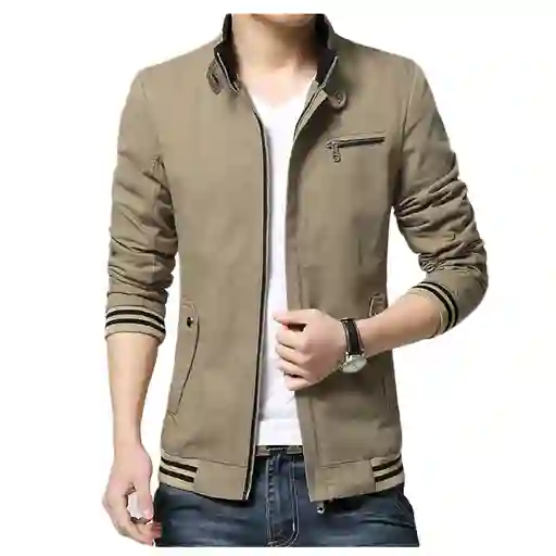 Chaqueta Hombre Drill Beisbolera - Beige