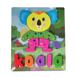 Rompecabezas Didáctico Multicolor Figura Koala Letras Niños