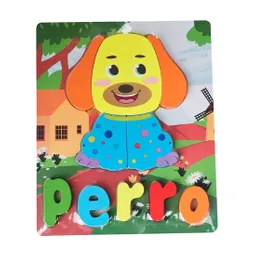 Rompecabezas Didáctico Multicolor Figura Perro Letras Niños