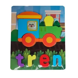 Rompecabezas Didáctico Multicolor Figura Tren Letras Niños