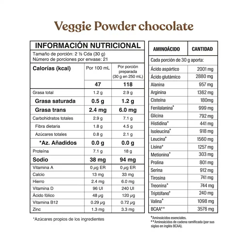 Proteína | Veggie Powder Chocolate 630g