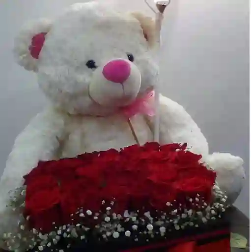 Ramo Con Rosas Rojas + Peluche