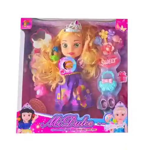 Muñeca Princesa Vestido Violeta Cuento De Hadas Accesorios