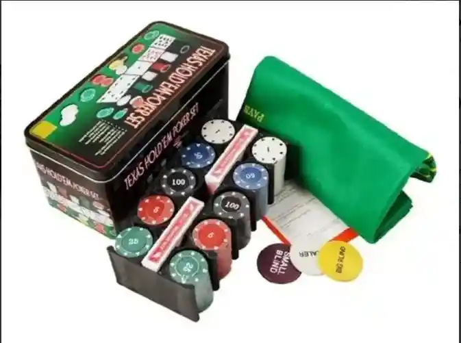 Set De Póquer Tipo Casino Texas Hold Fichas Cartas Tapete