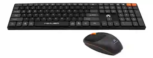 Teclado Para Pc Inalambrico Con Mouse Mikuso Black Edicion