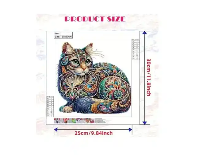 Kit Pintura De Diamantes 5d Para Bricolaje Mosaico Diseños Gato