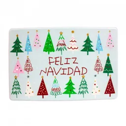 Tapete Miro Christmas Feliz Navidad 60x40cm Rojo Blanco Pvc