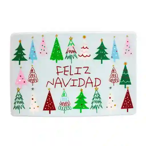 Tapete Miro Christmas Feliz Navidad 60x40cm Rojo Blanco Pvc