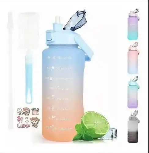 Botella De Agua Motivadora 2 Litros Con Marcador De Tiempo