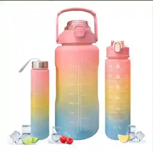 Botella Termo Motivacional X3 Tamaños Diferentes