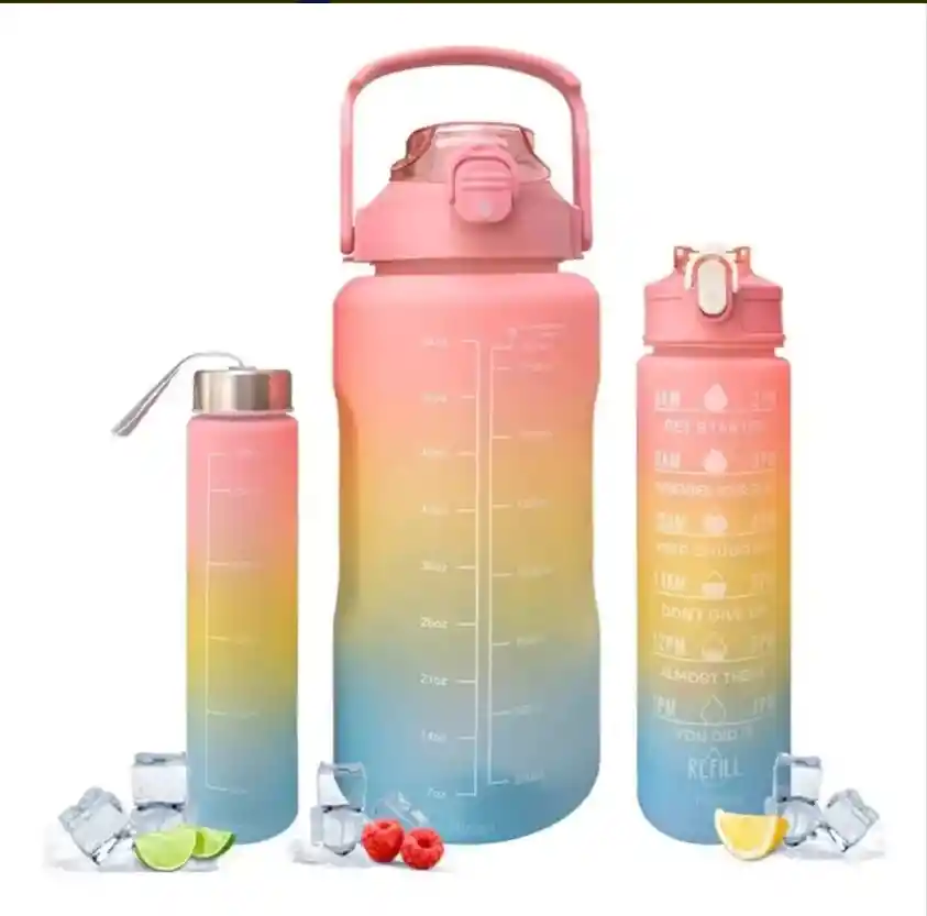 Botella Termo Motivacional X3 Tamaños Diferentes