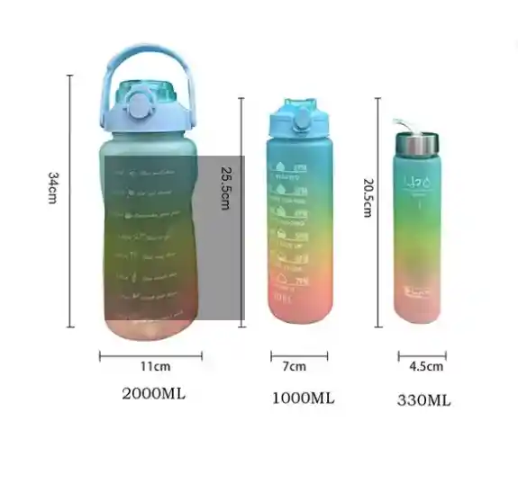 Botella Termo Motivacional X3 Tamaños Diferentes
