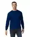 Gildan Camiseta Manga Larga Cuello Redondo Azul Marino Talla Xl