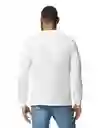 Gildan Camiseta Manga Larga Cuello Redondo Blanco Talla L