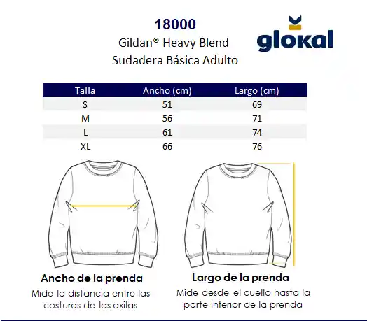 Gildan Buzo Básico Adulto Azul Marino Talla Xl