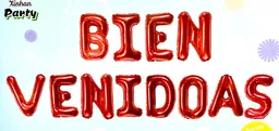 Letrero Bienvenidas Y Bienvenidos Inflable Letra A Letra Rojo