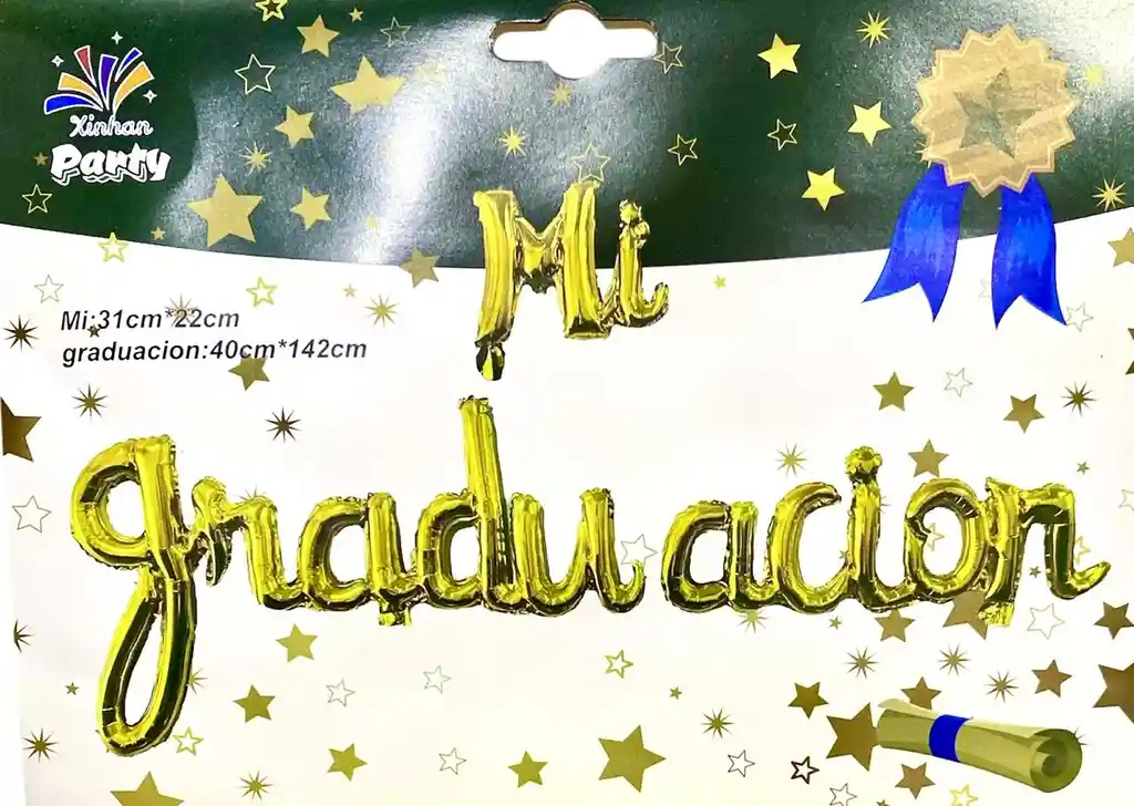 Letrero Mi Graduacion Inflable Dorado Cursivo