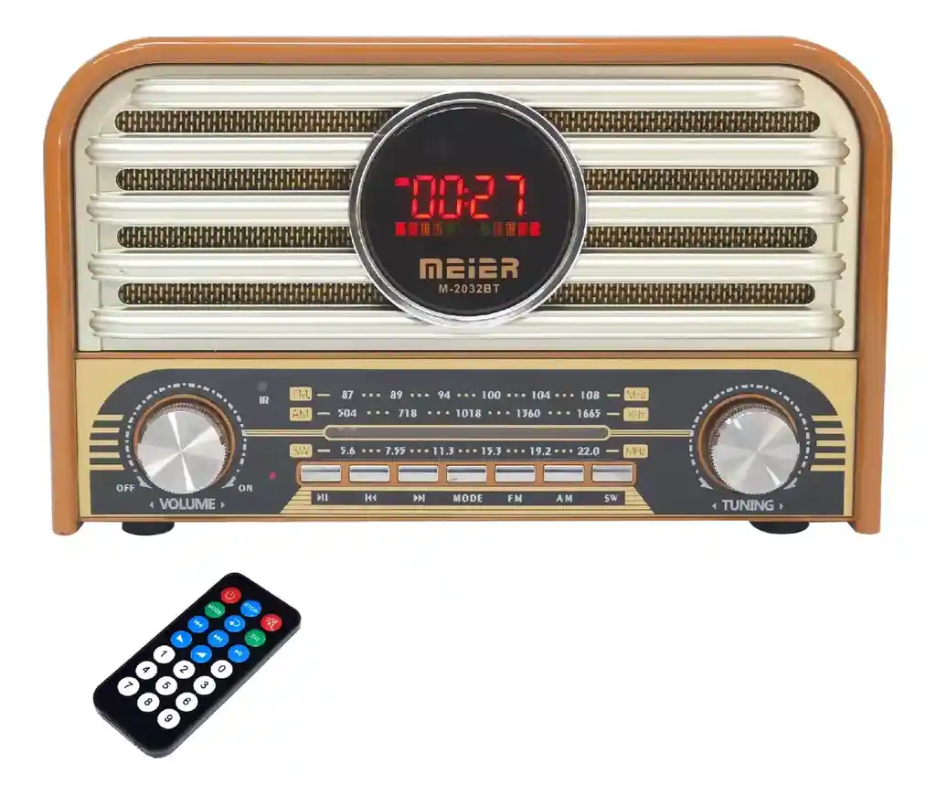 Radio Clasico Am Fm Control Remoto Bluetooth Alta Potencia