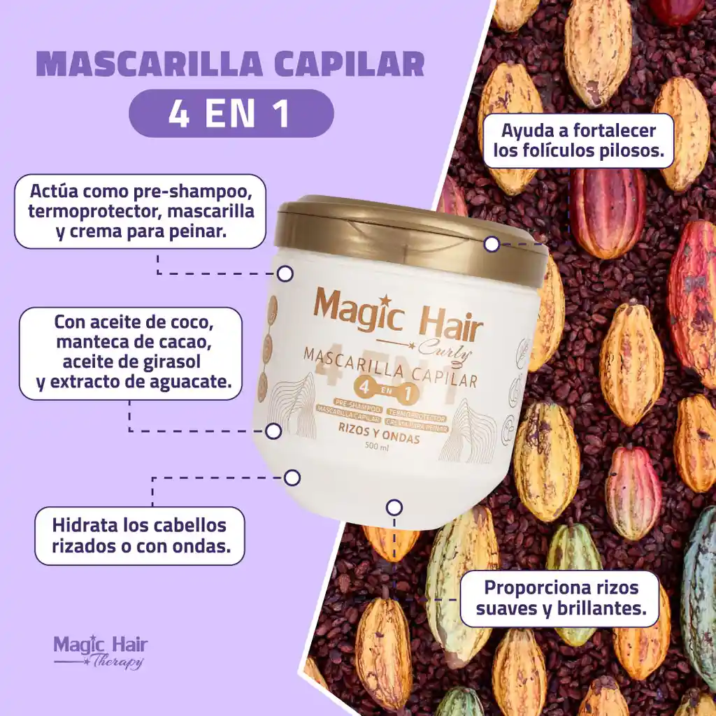 Mascarilla Capilar 4 En 1 Curly