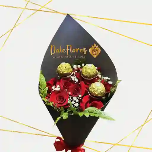 Bouquet De Rosas Y Chocolates