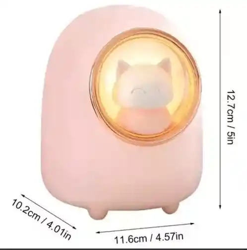 Humidificador Difusor Gatito 350ml Aire Portátil Aroma Led