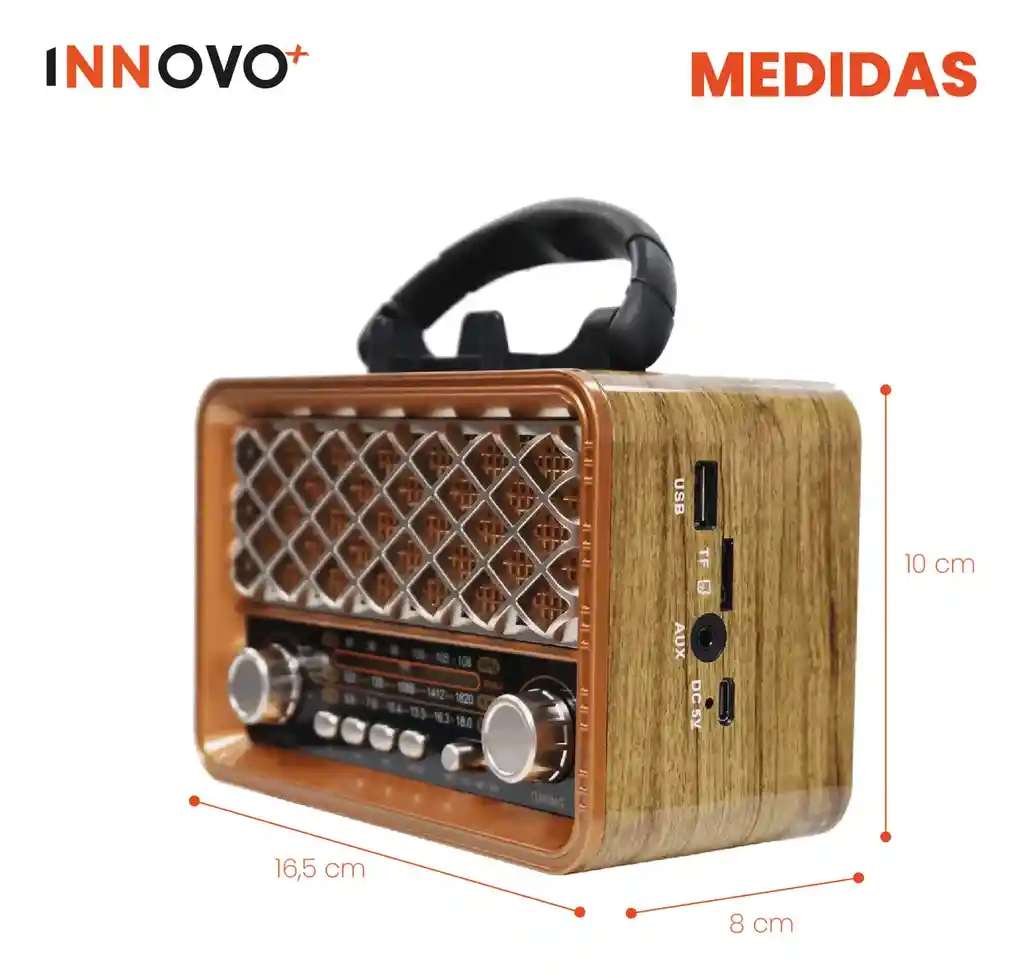 Parlante Radio Retro Am/fm Aux Mp3 Bluetooh Portatil