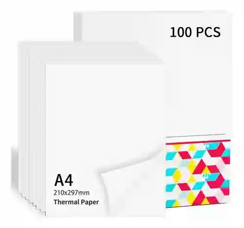 Papel Térmico A4 Para Impresora Térmica 297×210mm(100 Hojas)