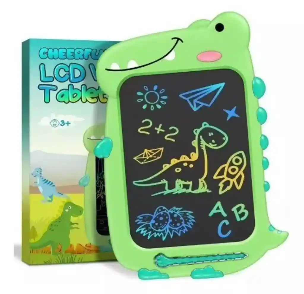 Tablero Lcd Para Niños 10 Pulgadas Rosada Verde Y Azul.