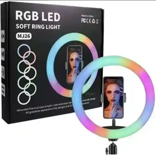 Aro Luz Rgb Led Mj26 Celular 26cm Selfie Tiktok