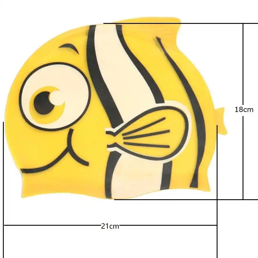 Gorro Natación Silicona Para Niña / Niño - Amarillo Pez