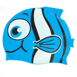 Gorro Natación Silicona Para Niña / Niño - Azul Pez