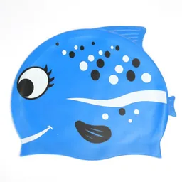 Gorro Natación Silicona Para Niña / Niño - Azul Pez 2