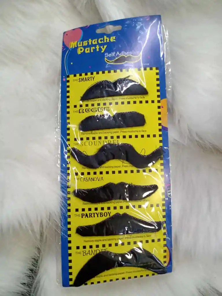 Bigote Falso Autoadhesivo, Bigotes Peludos Vienen 6 Unidades